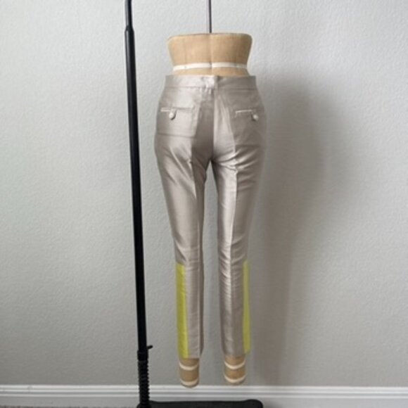 Silk Wool Shantung Tailored Panel Pants Size 2 Small - Picture 8 of 9